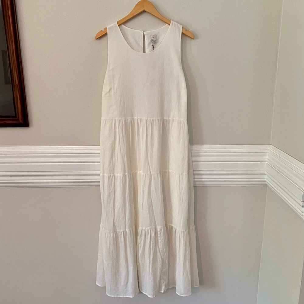 A New Day NWT XL Cream Tiered Maxi Dress